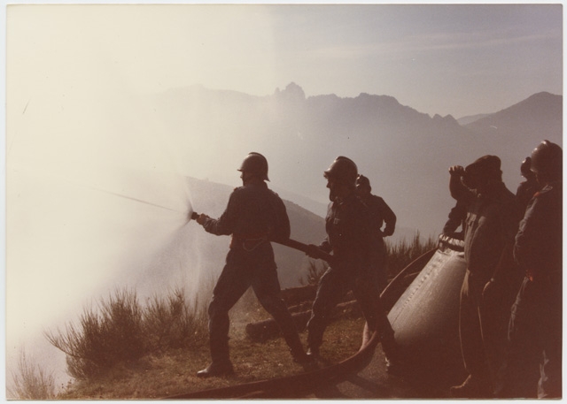 Corpo Pompieri Capriasca durante un'esercitazione