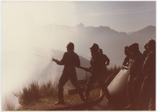 Corpo Pompieri Capriasca durante un'esercitazione