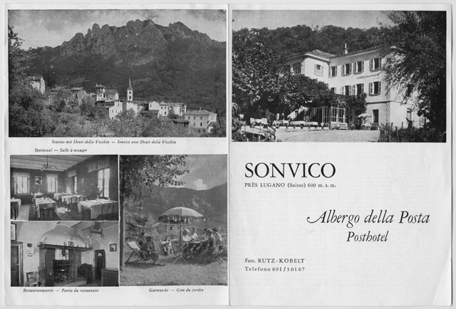 Brochure informativa Albergo della Posta a Sonvico