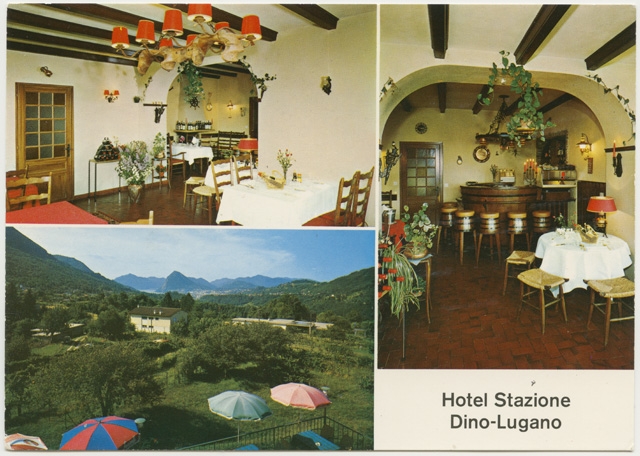 Cartolina dell'Hotel de la Gare a Dino