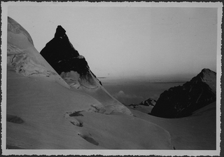 Veduta del passo del Bernina con la Cresta Guzza