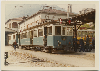 Partenza dell'ultima corsa del tram della linea Lugano-Tesserete