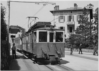 Tram della ferrovia Lugano-Tesserete a Massagno