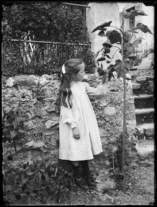 Gina Maria Rossi in posa con un girasole a Sarone