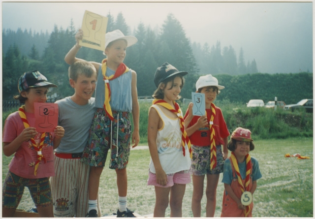 Momento della premiazione al campo estivo del gruppo Scout a San Bernardino