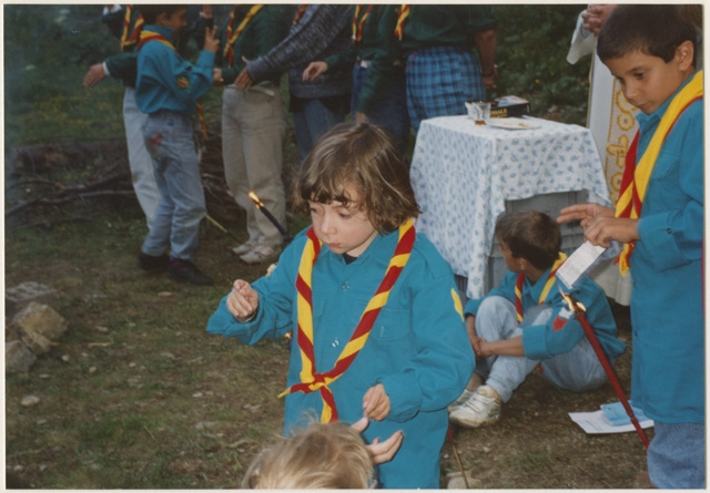 Momento del giuramento al campo Scout a San Bernardino