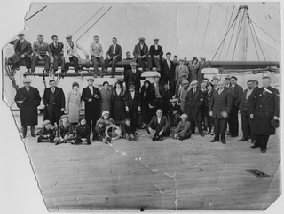 Passeggeri a bordo di una nave per gli Stati Uniti