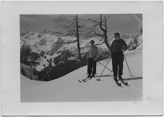Remo e Pia Canonica mentre sciano a Piora