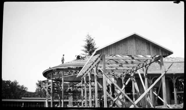 Lavori di edificazione del lido di Lugano