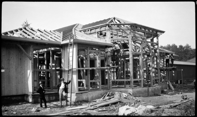 Lavori di edificazione del lido di Lugano