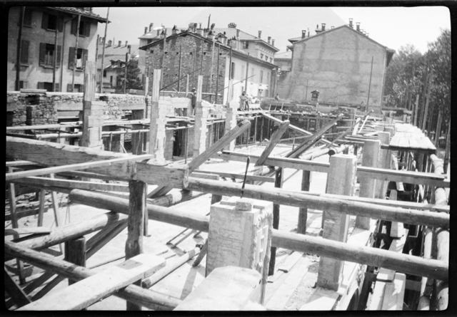 Veduta del cantiere di Palazzo Alhambra a Lugano