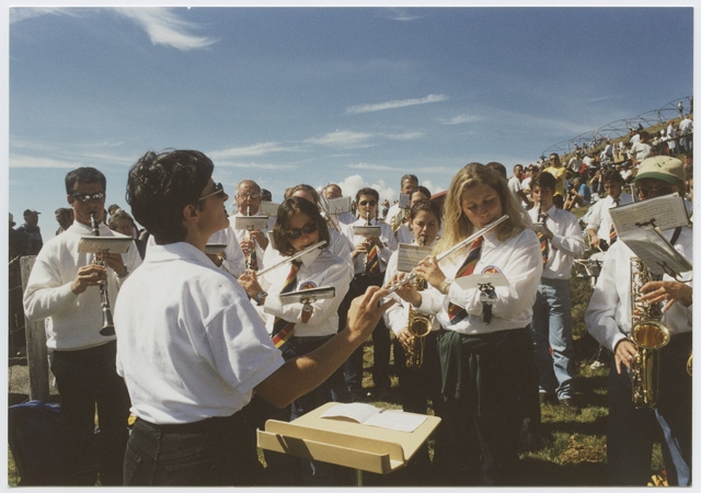 Esibizione della Filarmonica Capriaschese in occasione dell'inaugurazione della nuova croce alla Sassèra