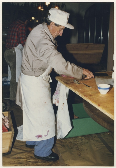 Ugo Fumasoli durante la mazza casalinga a Vaglio