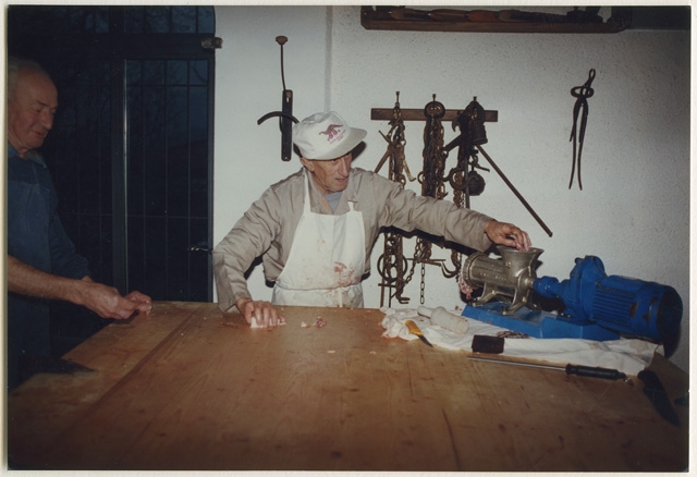 Ugo Fumasoli e Donato Quadri durante la mazza casalinga a Vaglio