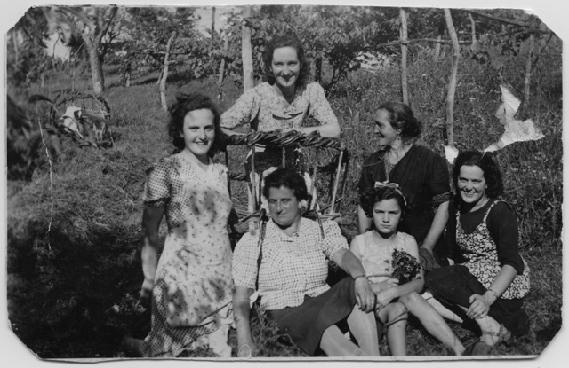 Ritratto della famiglia Storni in un vigneto al Ferin a Bigorio