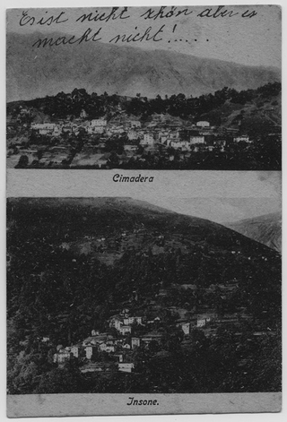 Cartolina di Cimadera e Insone