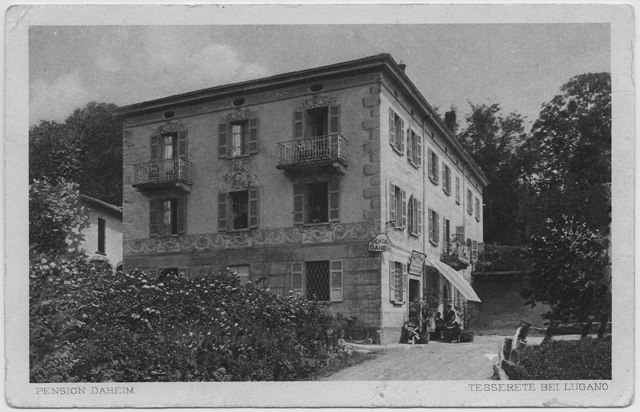 Cartolina della pensione Daheim a Tesserete