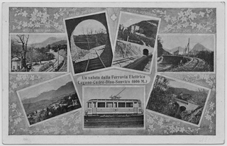 Cartolina ricordo della ferrovia Cadro Dino