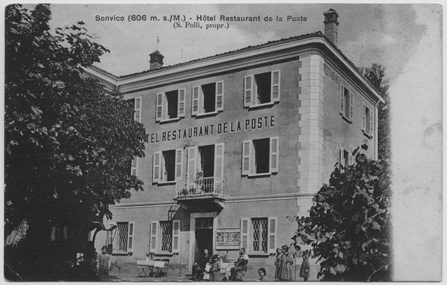 Cartolina dell'hotel de la Poste a Sonvico