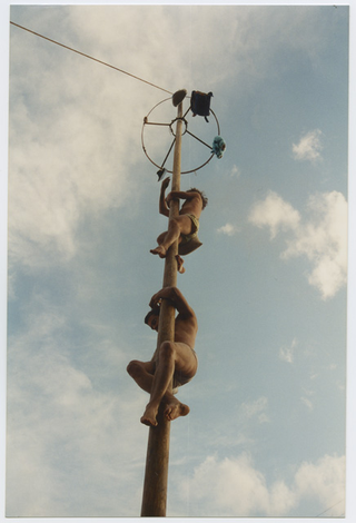 Ascesa al palo della cuccagna a Tesserete