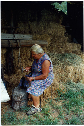 Ritratto di Carolina Storni mentre martella una falce